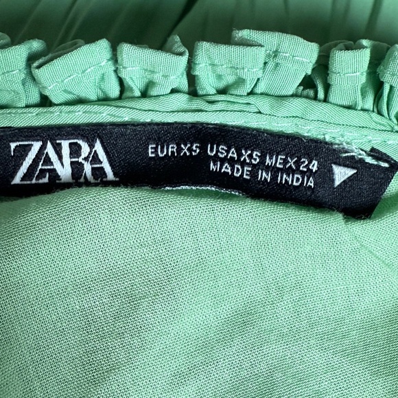 Zara Mint Green Ruffle Mini Party Dress - XS - Picture 2 of 9